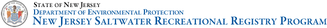 State of New Jersey Department of Environmental Protection - New Jersey Saltwater Recreational Registry Program